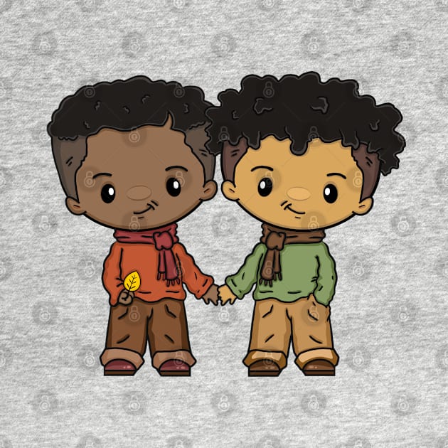 Cute LGBTQ Gay Black And Bi Racial Fun Gay-Bee Male Couple by egcreations